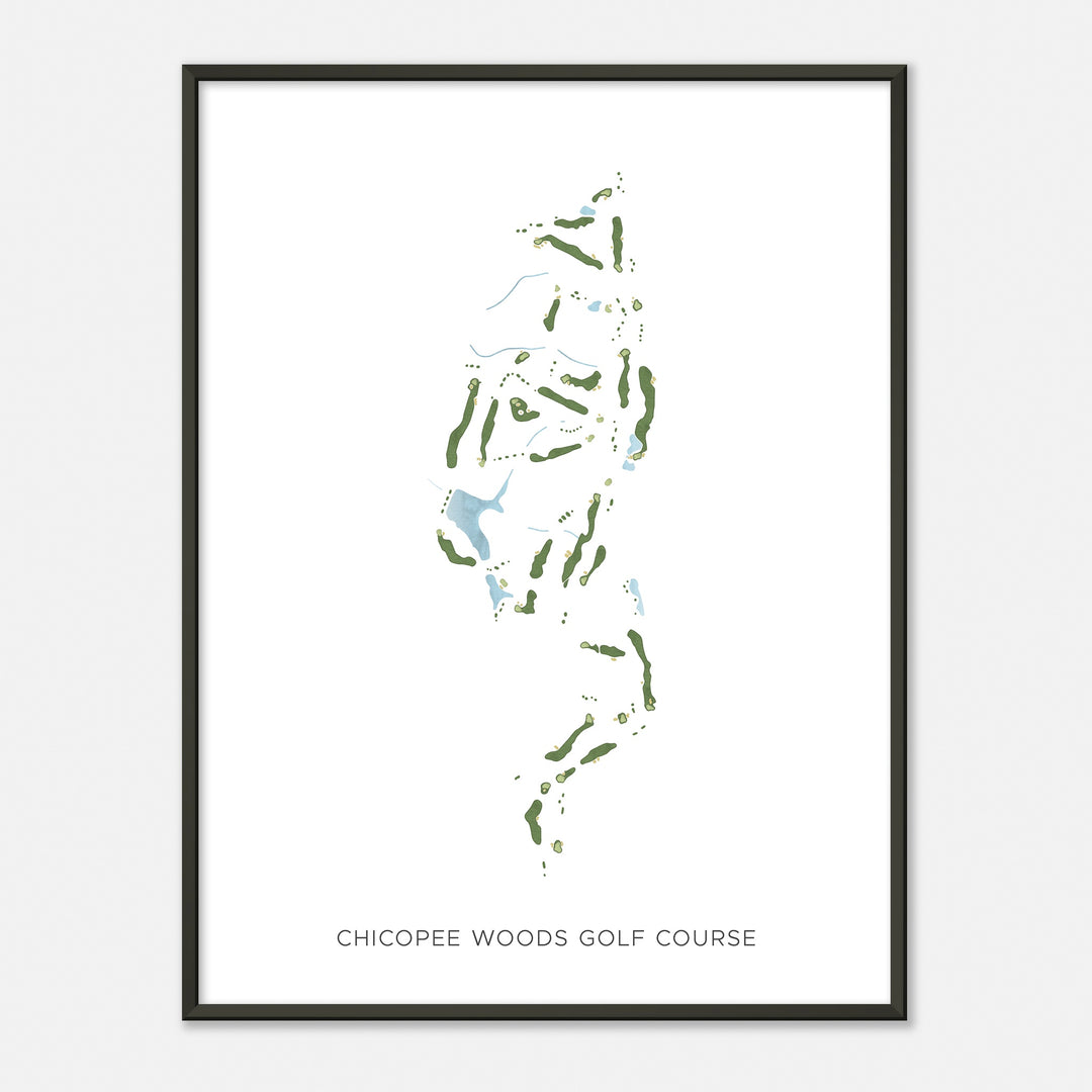 Print of Chicopee Woods Golf Course Modern Map