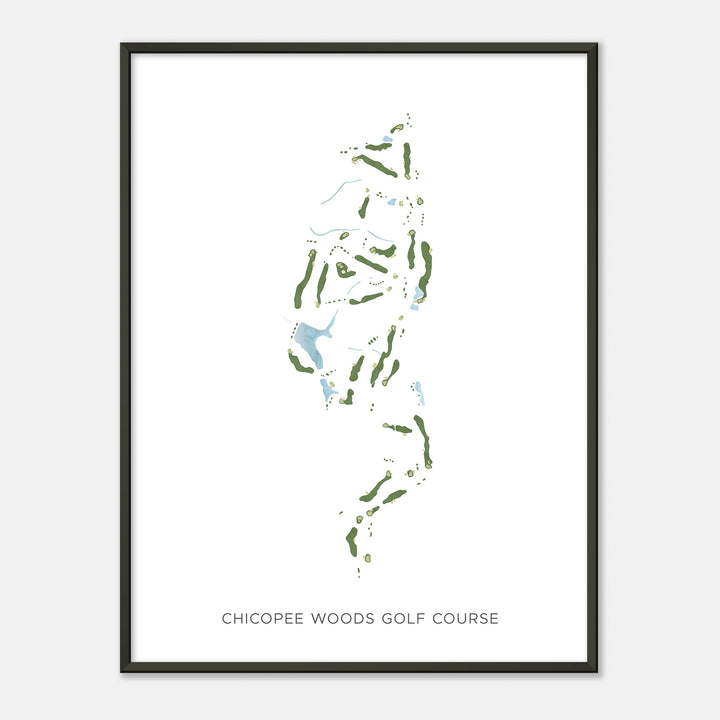 Print of Chicopee Woods Golf Course Modern Map