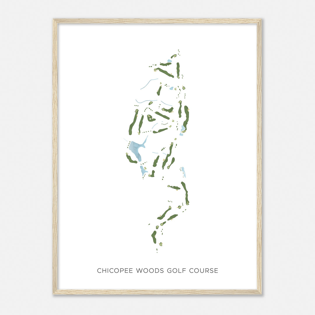 Print of Chicopee Woods Golf Course Modern Map