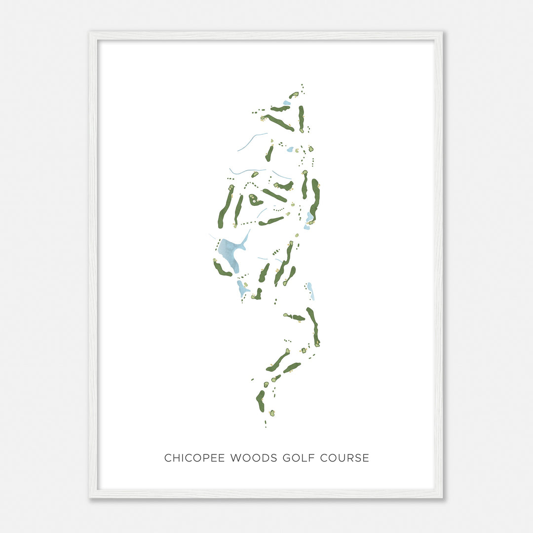 Print of Chicopee Woods Golf Course Modern Map