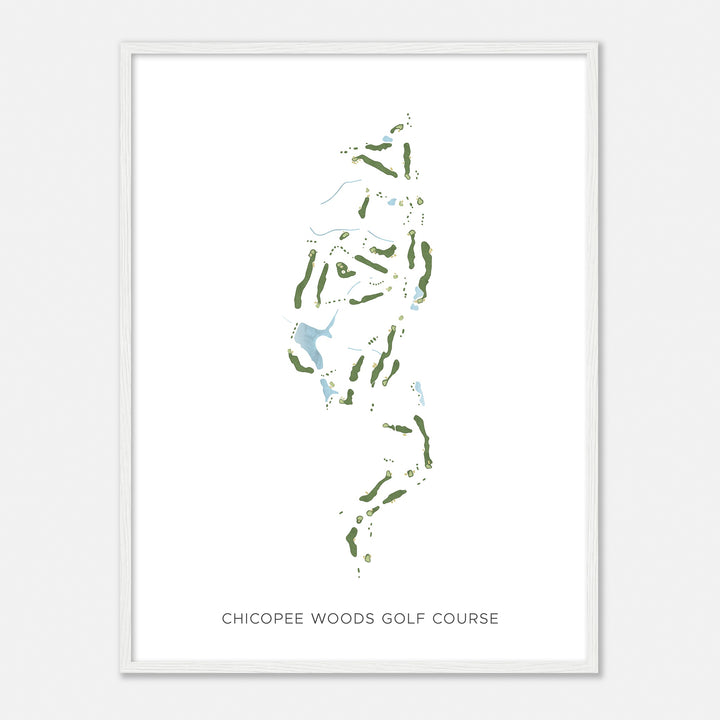 Print of Chicopee Woods Golf Course Modern Map