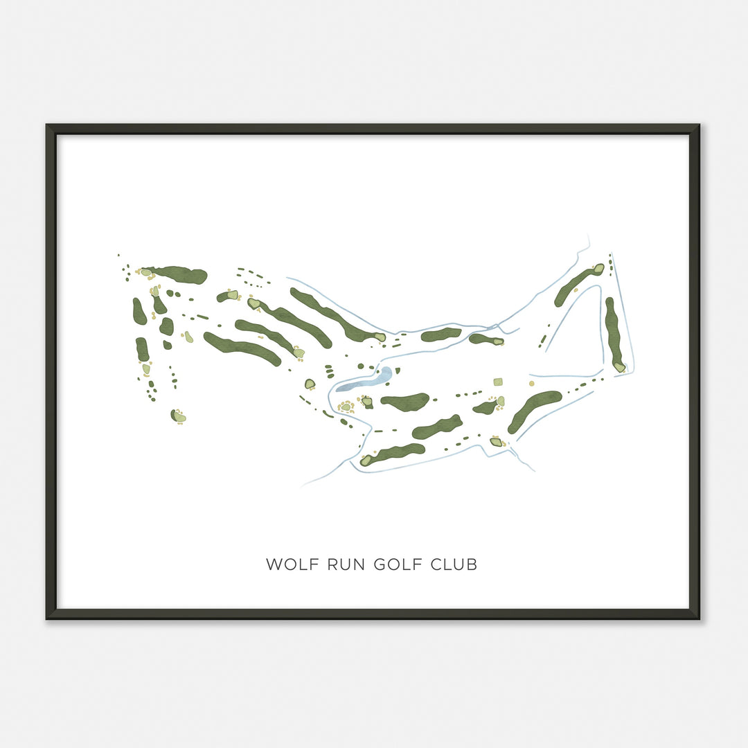 Print of Wolf Run Golf Club Modern Map