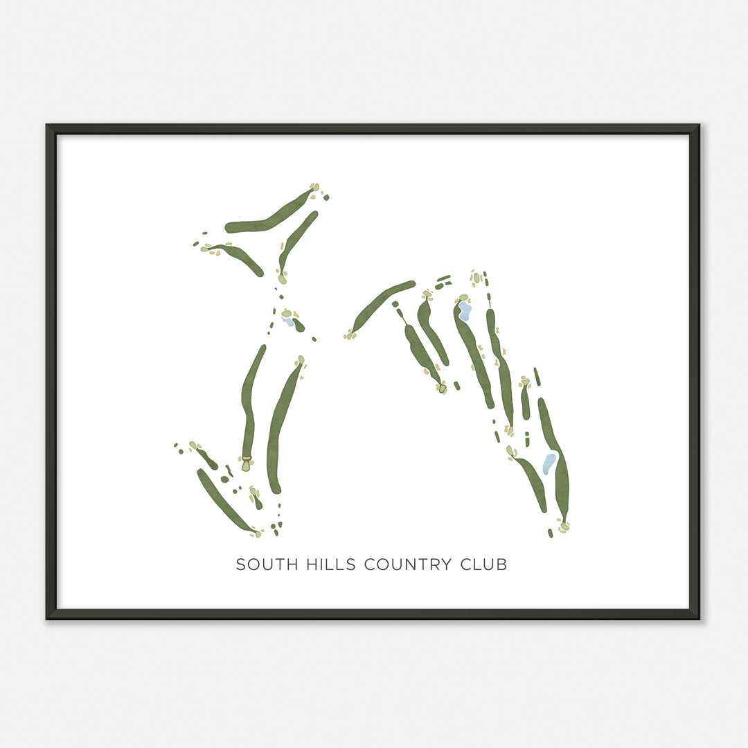 Print of South Hills Country Club Modern Map