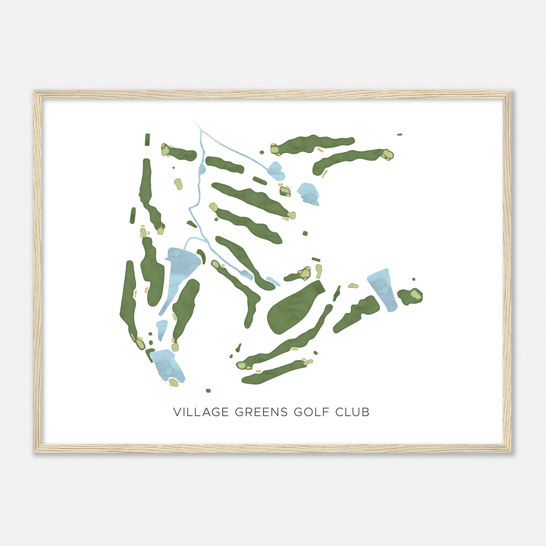Print of Village Greens Golf Club Modern Map