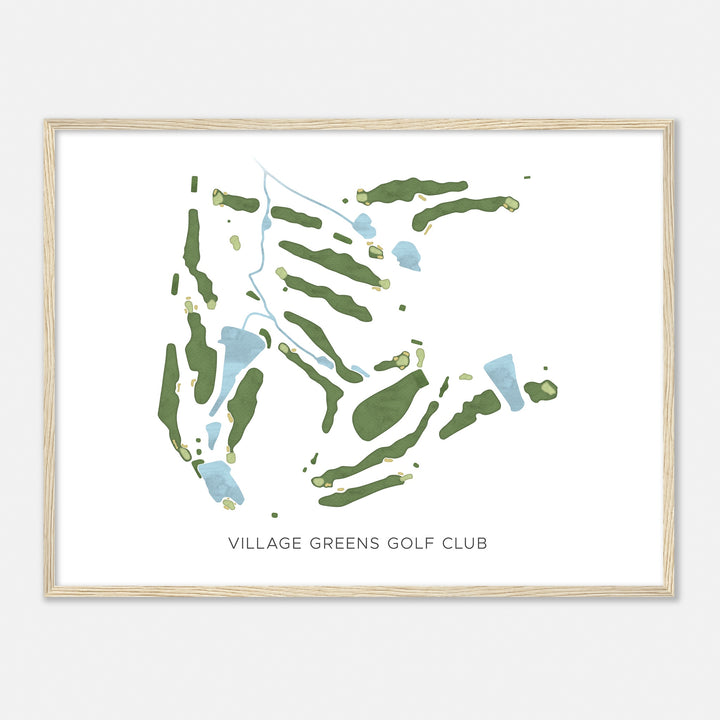 Print of Village Greens Golf Club Modern Map