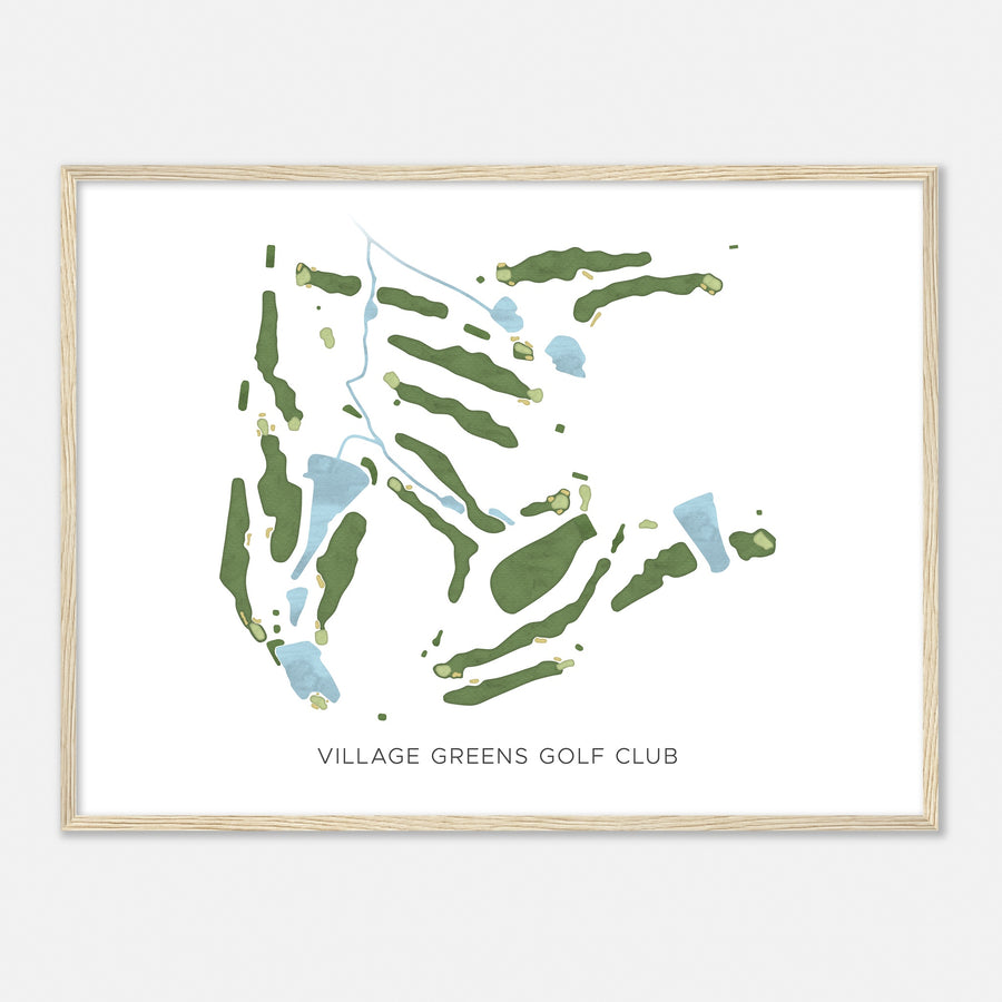 Print of Village Greens Golf Club Modern Map