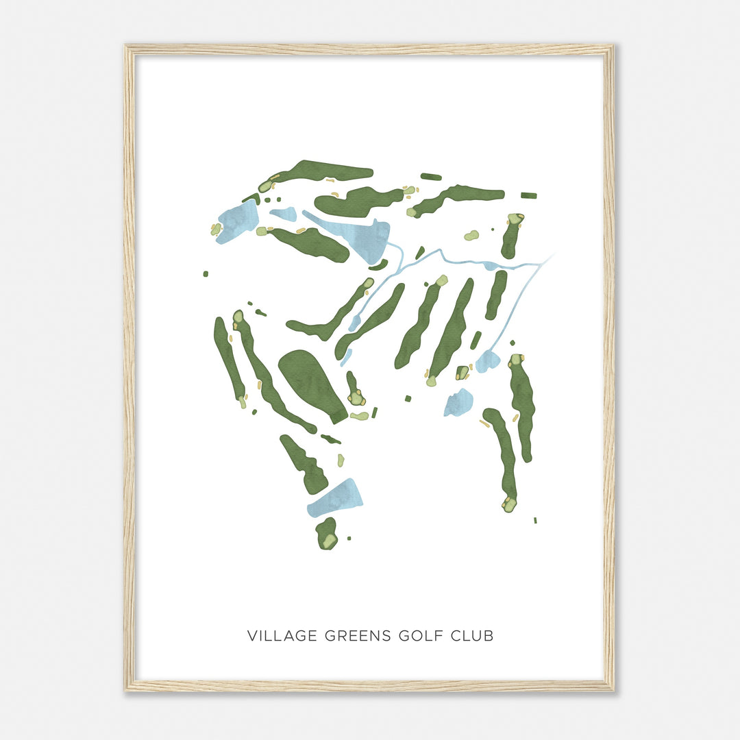 Print of Village Greens Golf Club Modern Map