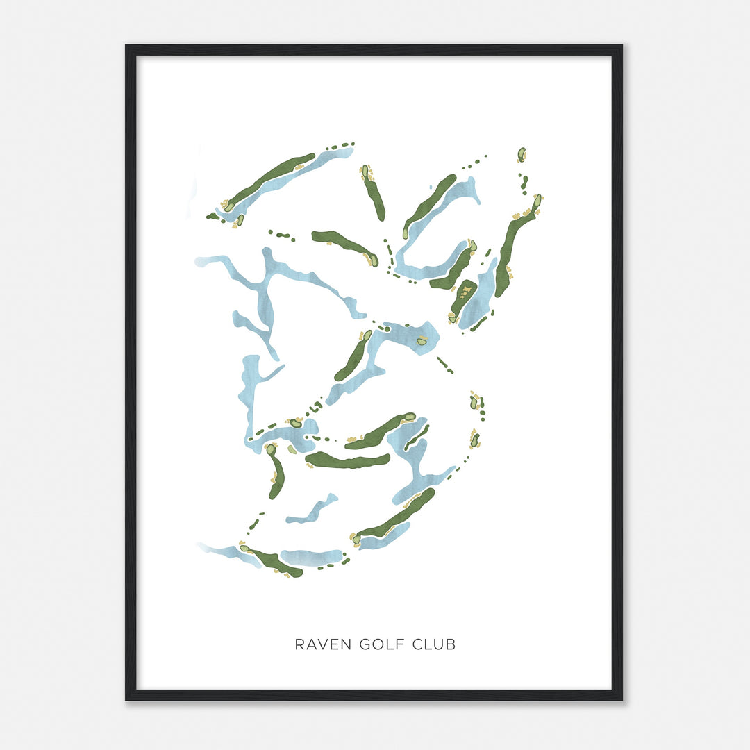 Print of Raven Golf Club Modern Map