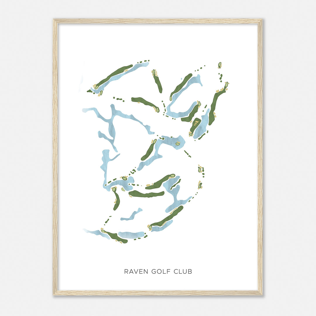 Print of Raven Golf Club Modern Map