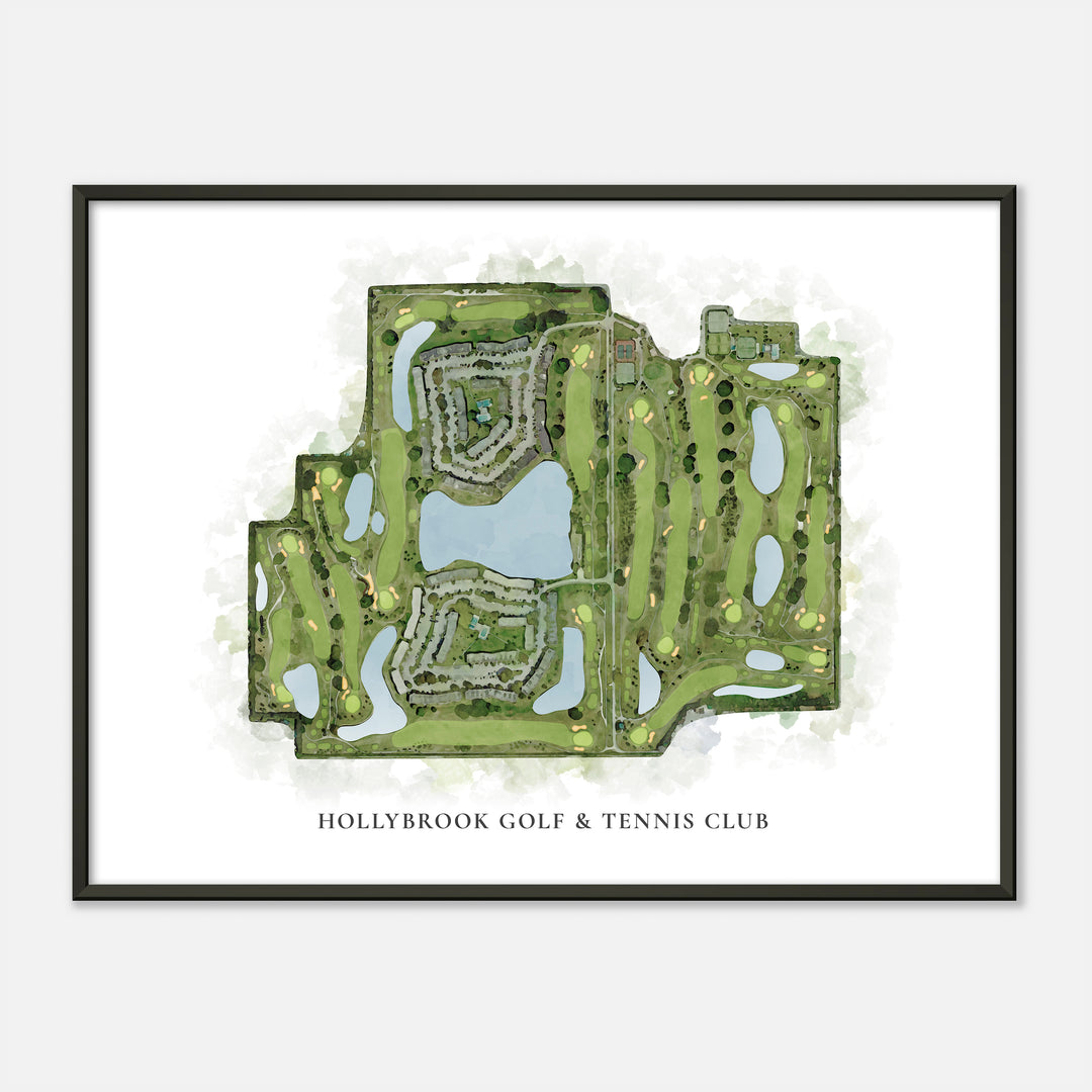 Print of Hollybrook Golf & Tennis Club Classic Map