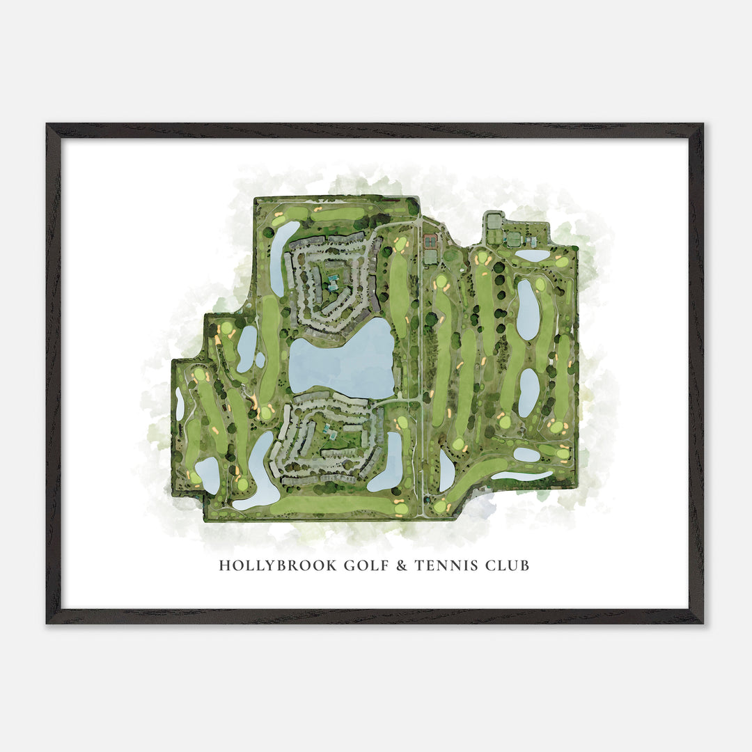 Print of Hollybrook Golf & Tennis Club Classic Map