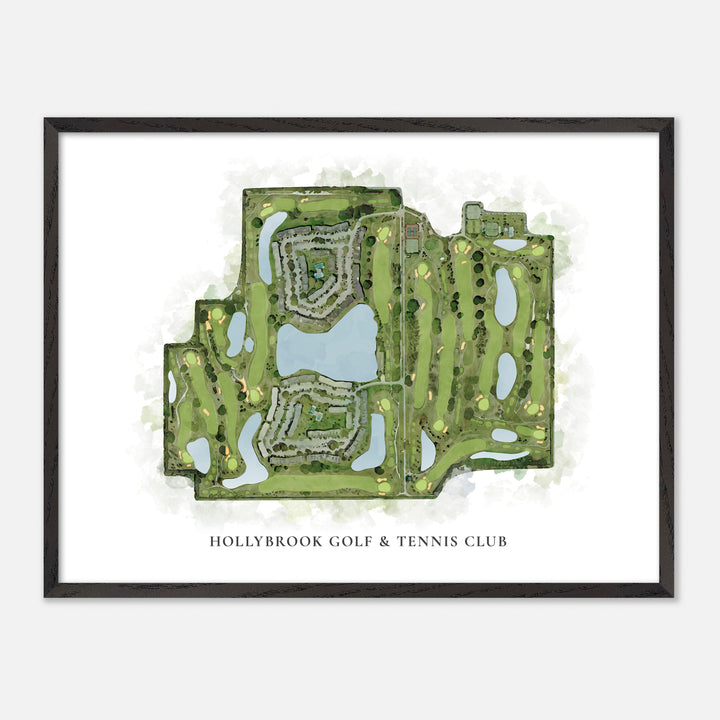 Print of Hollybrook Golf & Tennis Club Classic Map