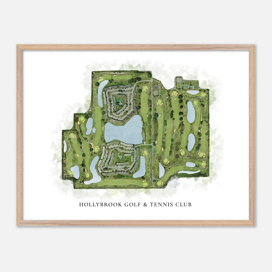 Print of Hollybrook Golf & Tennis Club Classic Map
