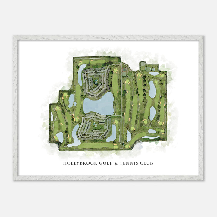 Print of Hollybrook Golf & Tennis Club Classic Map