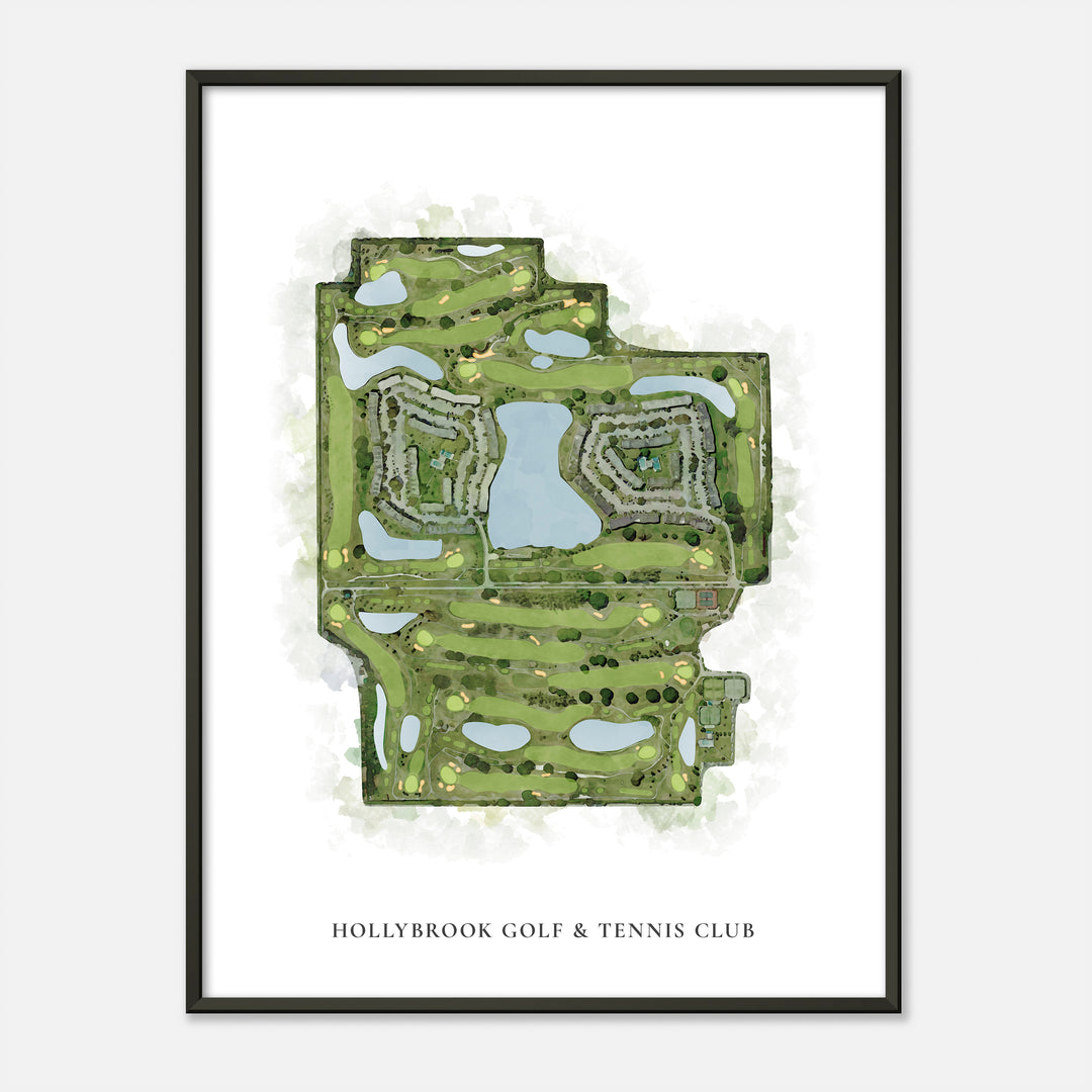 Print of Hollybrook Golf & Tennis Club Classic Map