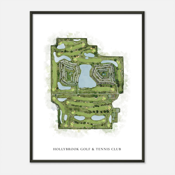 Print of Hollybrook Golf & Tennis Club Classic Map