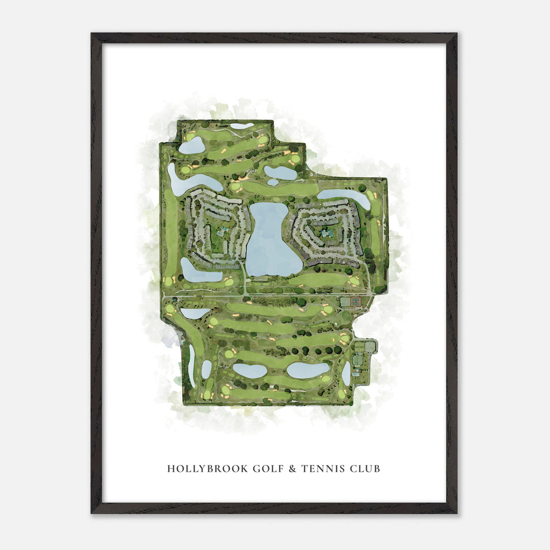 Print of Hollybrook Golf & Tennis Club Classic Map