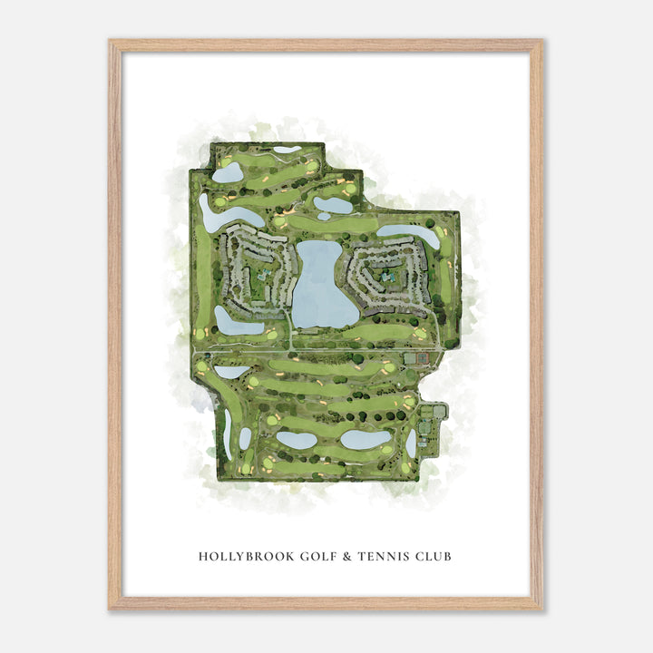 Print of Hollybrook Golf & Tennis Club Classic Map