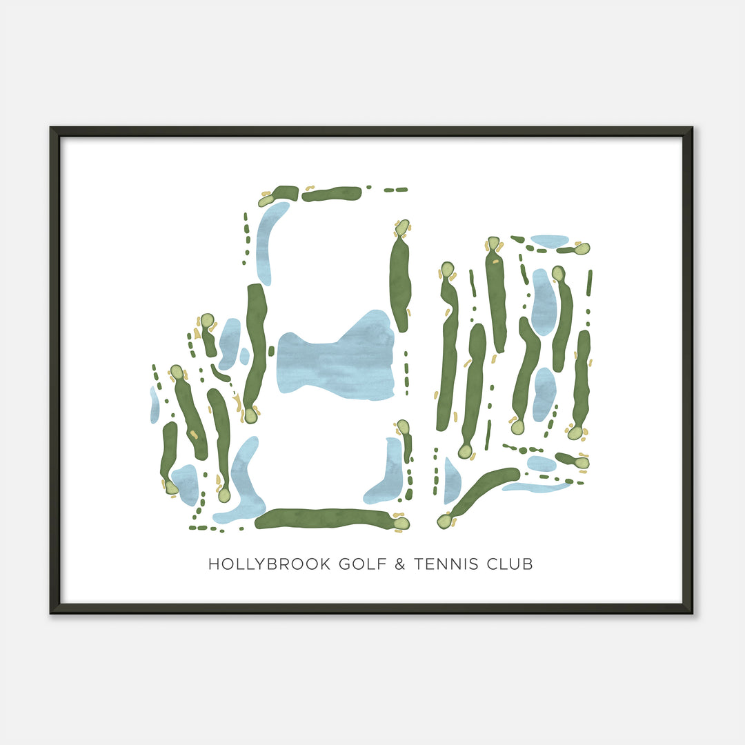 Print of Hollybrook Golf & Tennis Club Modern Map