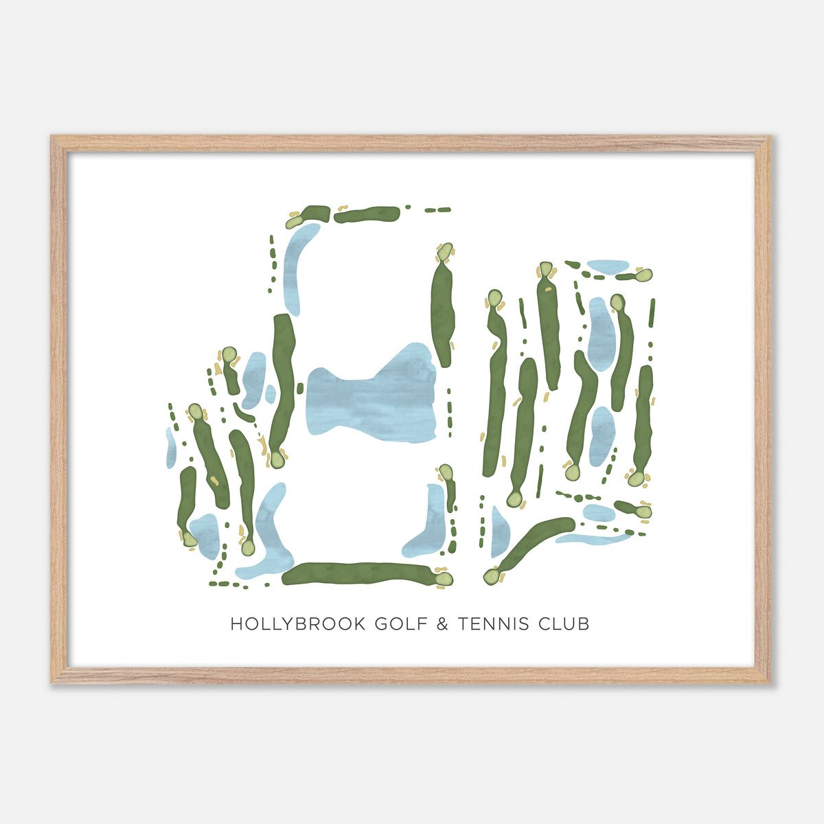 Print of Hollybrook Golf & Tennis Club Modern Map