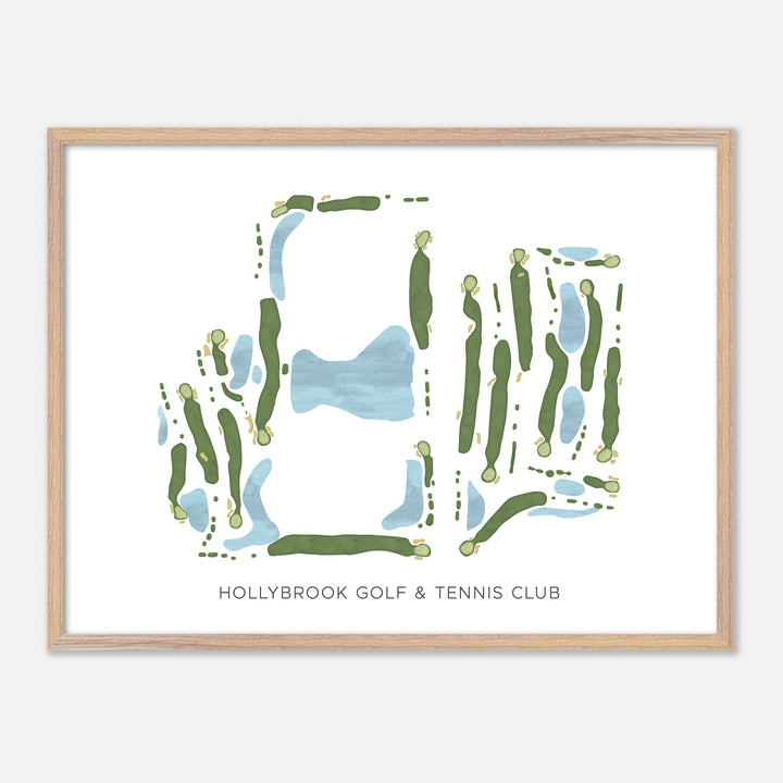 Print of Hollybrook Golf & Tennis Club Modern Map