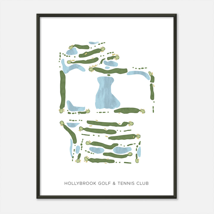 Print of Hollybrook Golf & Tennis Club Modern Map