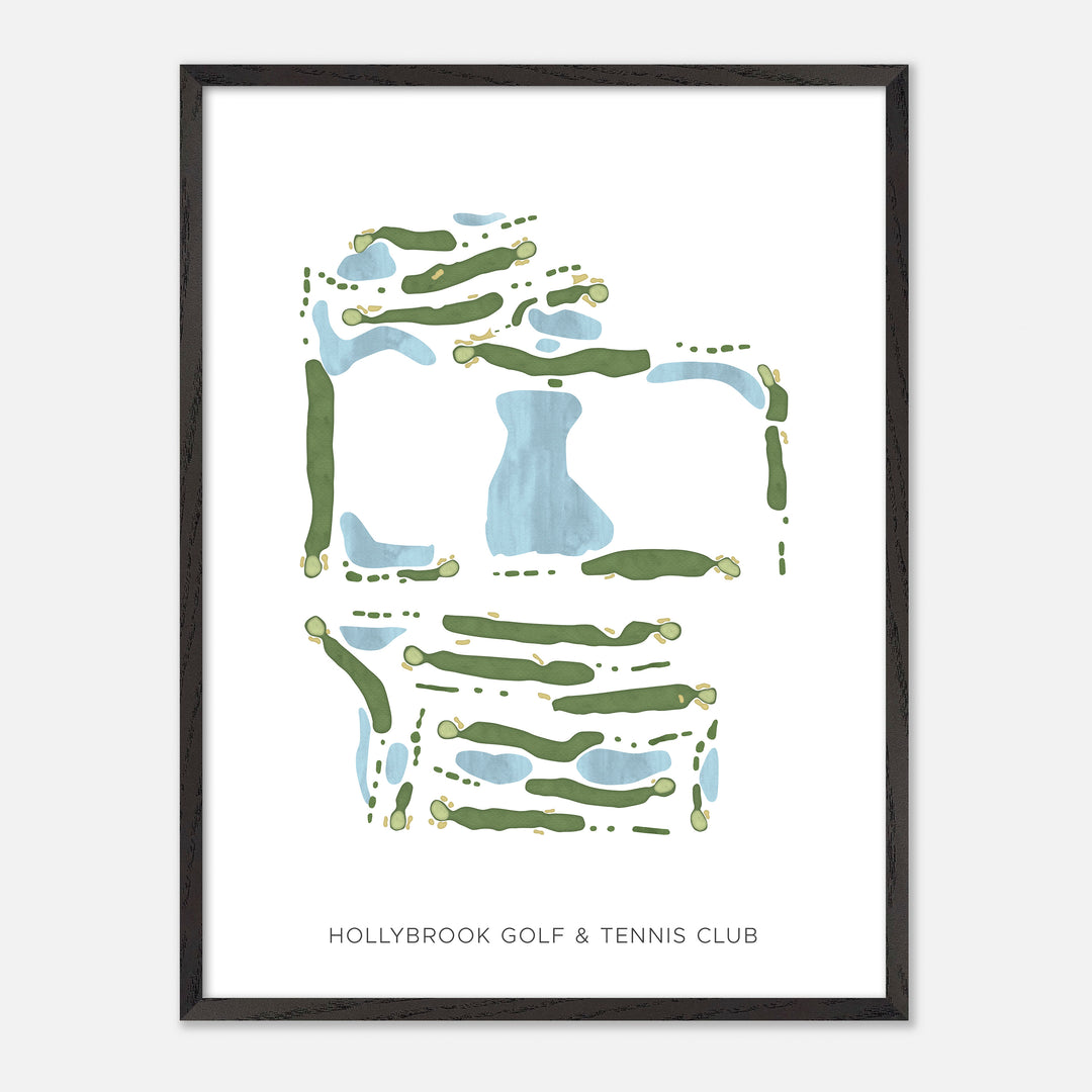 Print of Hollybrook Golf & Tennis Club Modern Map