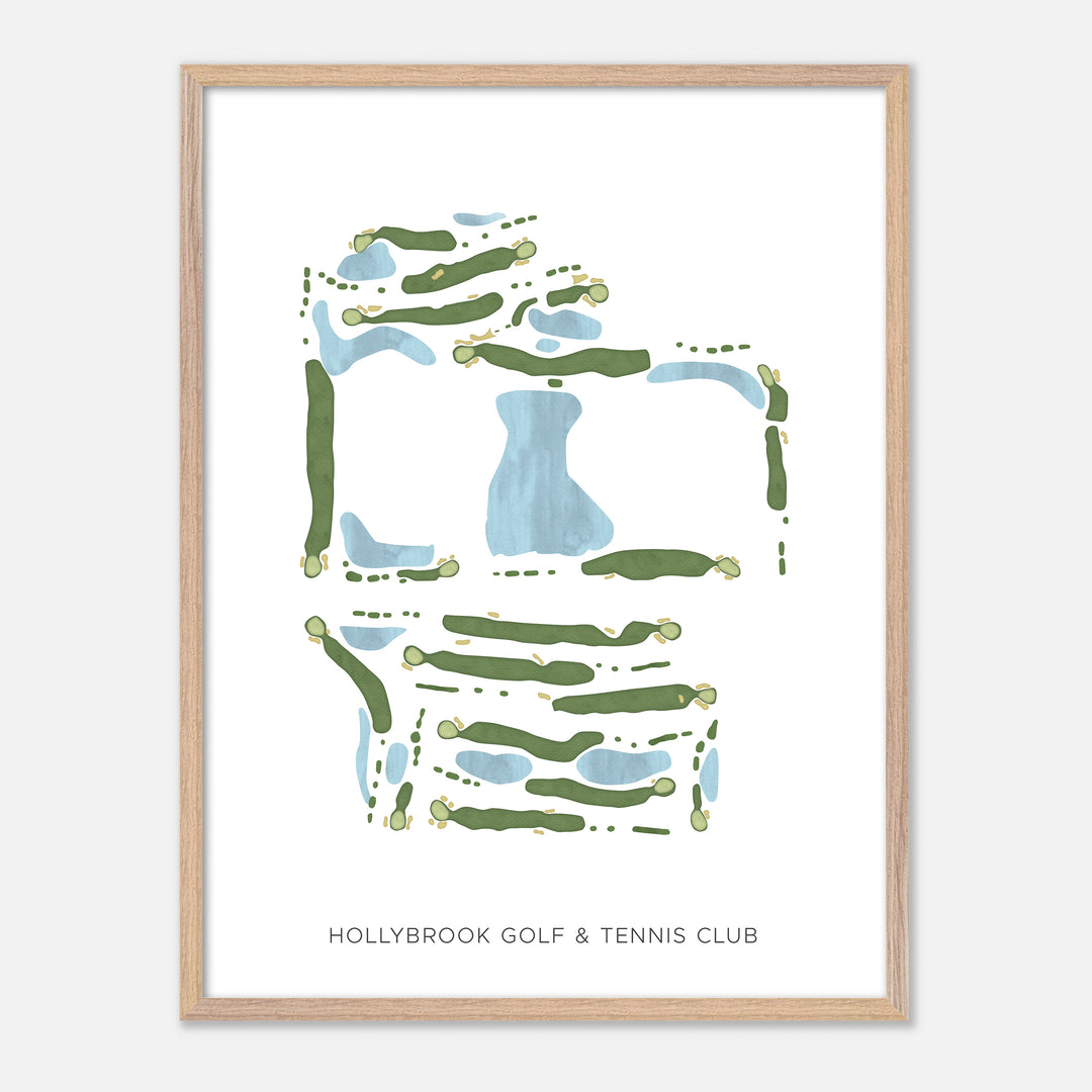 Print of Hollybrook Golf & Tennis Club Modern Map
