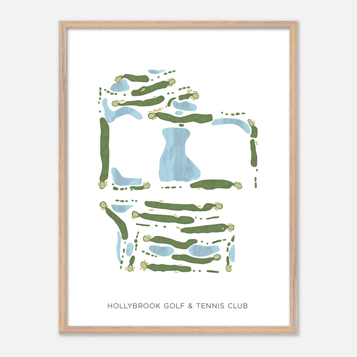 Print of Hollybrook Golf & Tennis Club Modern Map