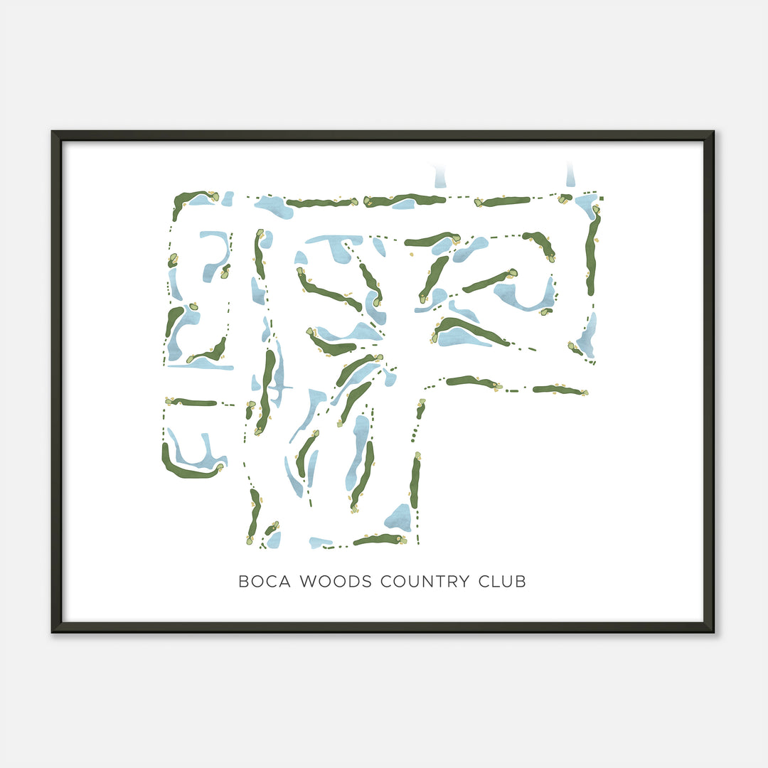 Print of Boca Woods Country Club Modern Map