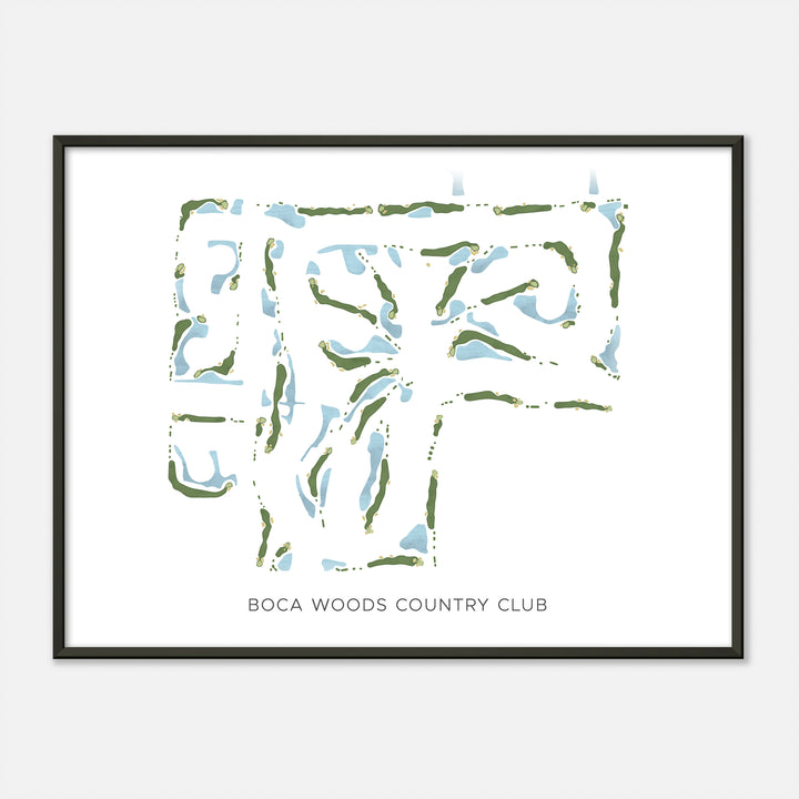 Print of Boca Woods Country Club Modern Map