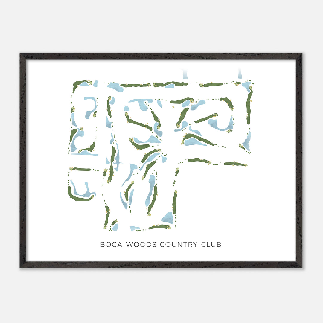 Print of Boca Woods Country Club Modern Map