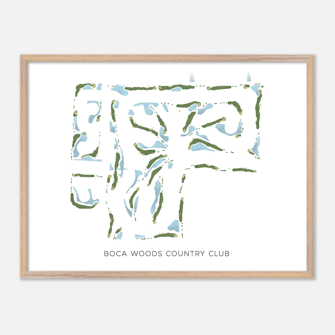 Print of Boca Woods Country Club Modern Map