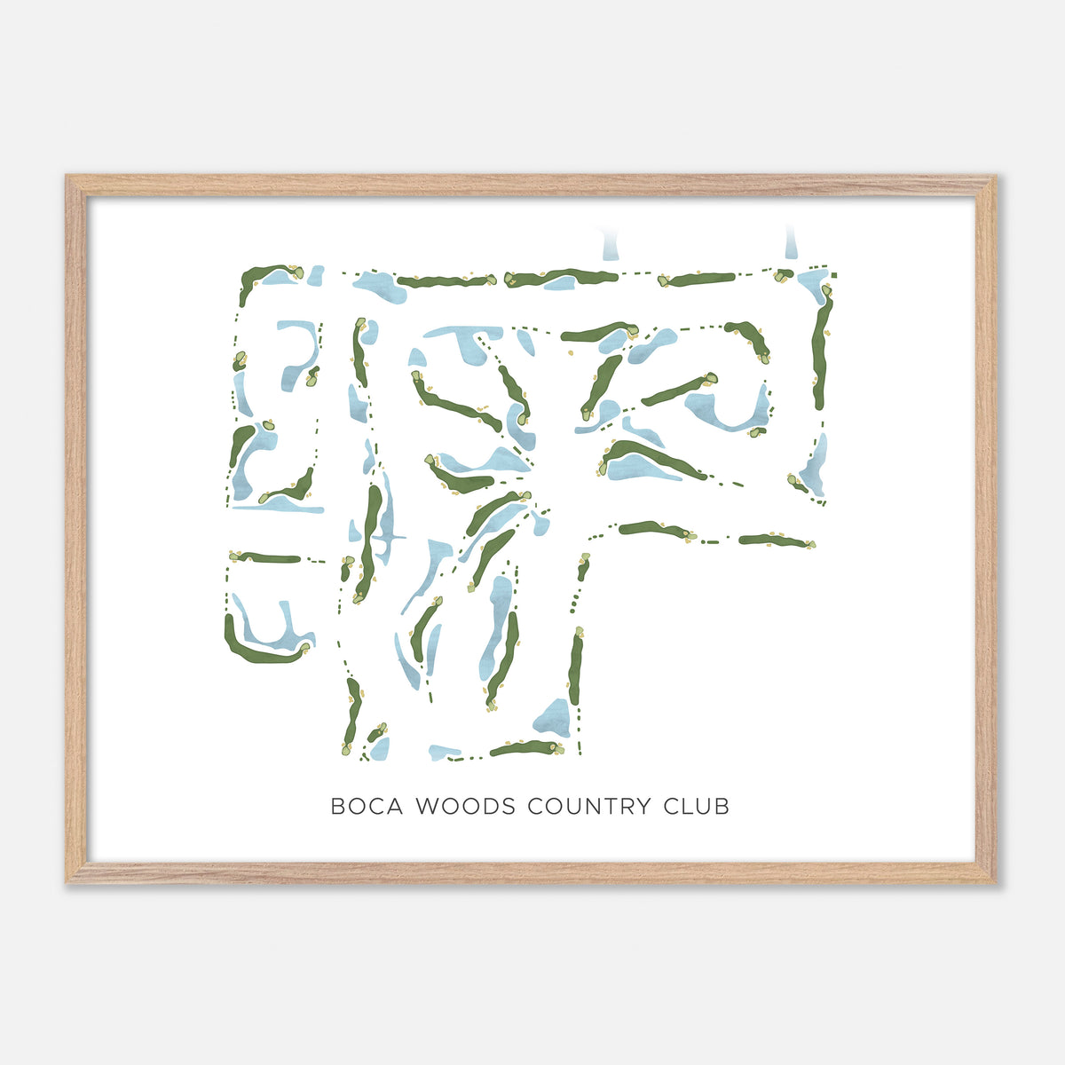 Print of Boca Woods Country Club Modern Map