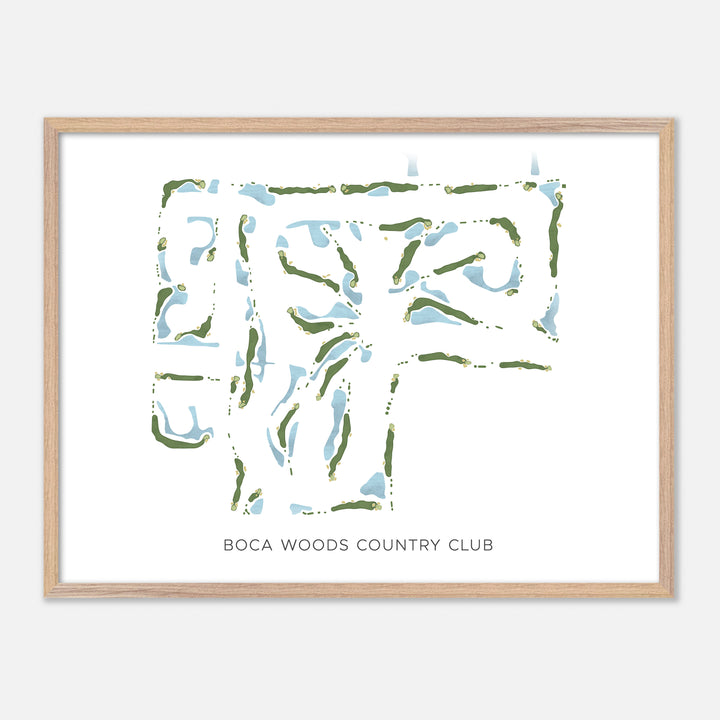 Print of Boca Woods Country Club Modern Map