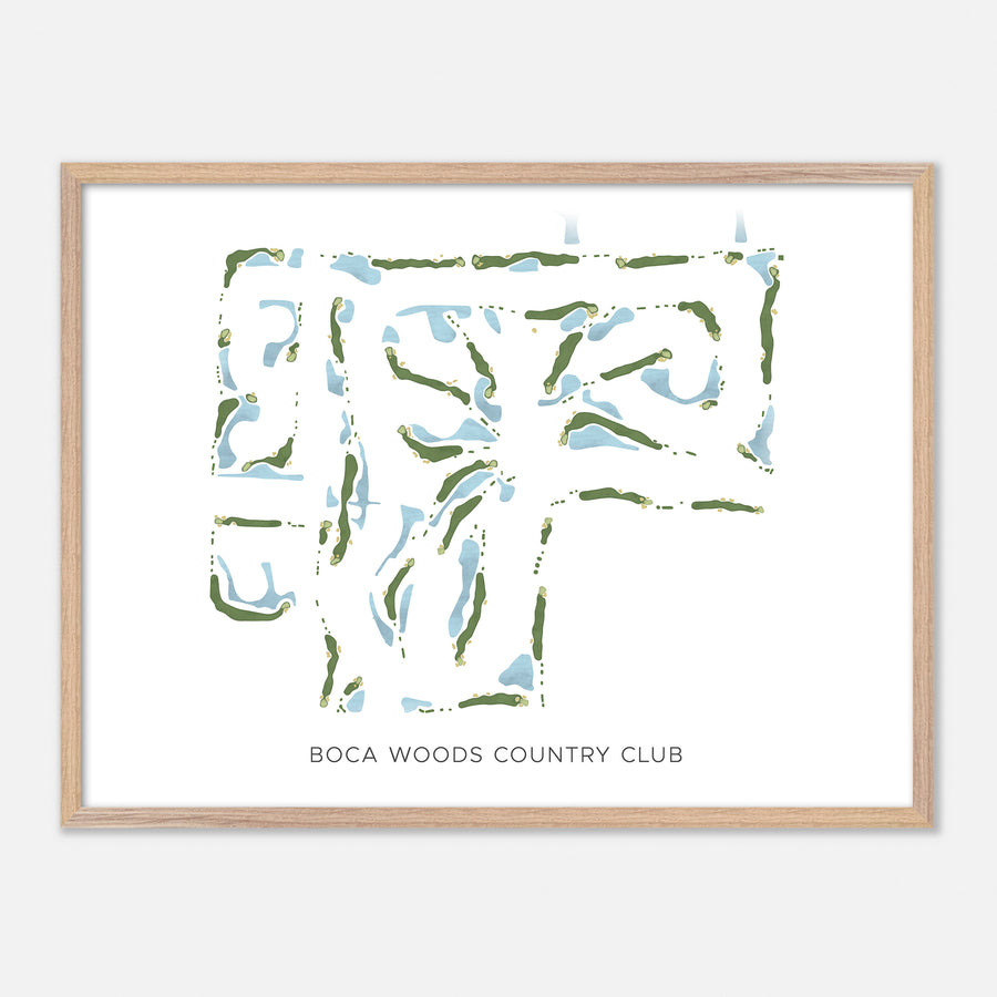 Print of Boca Woods Country Club Modern Map