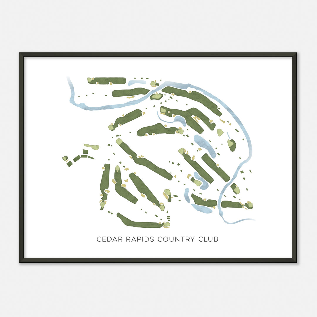 Print of Cedar Rapids Country Club Modern Map