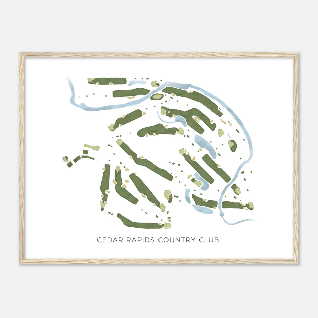 Print of Cedar Rapids Country Club Modern Map