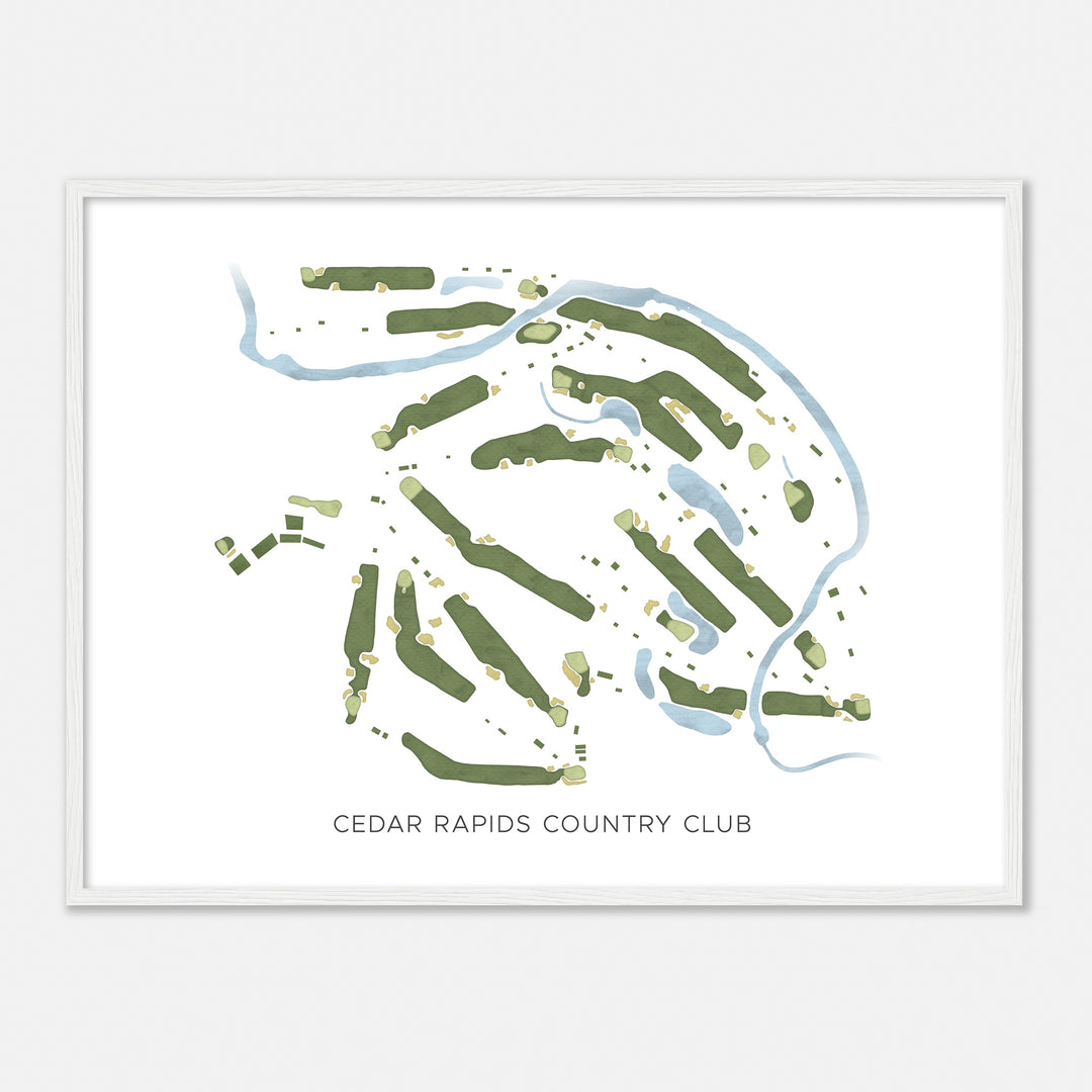 Print of Cedar Rapids Country Club Modern Map