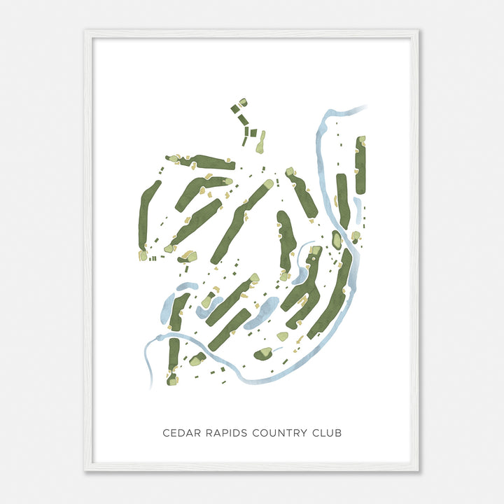 Print of Cedar Rapids Country Club Modern Map