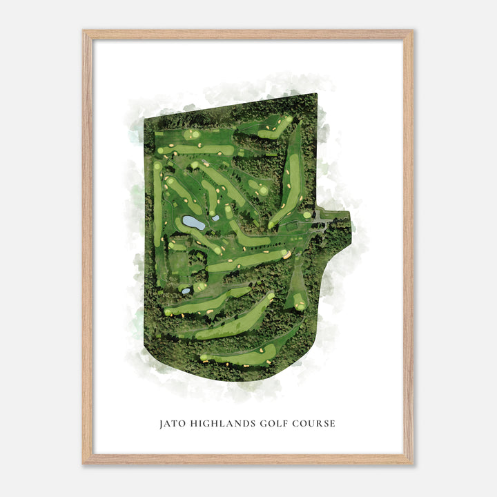 Print of Jato Highlands Golf Course Classic Map