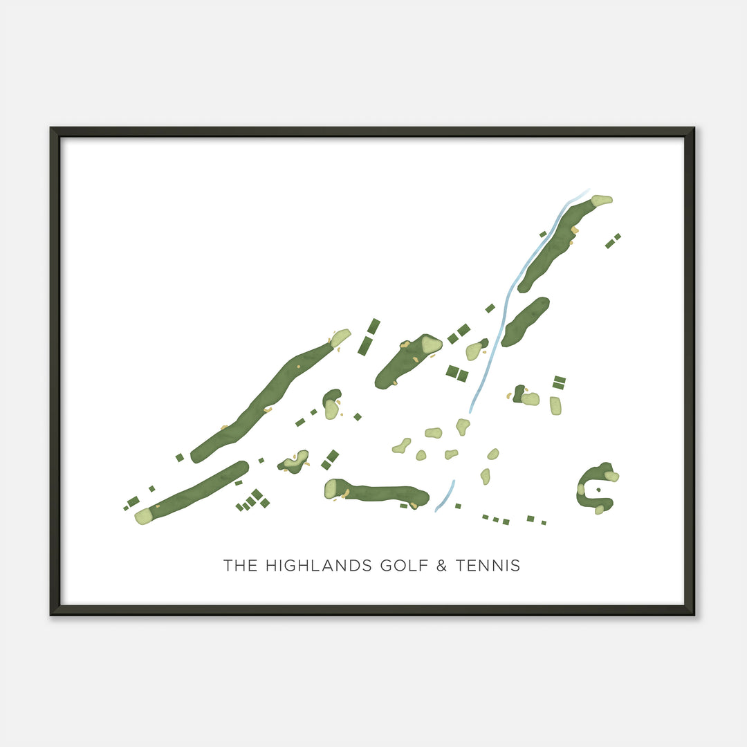 Print of The Highlands Golf &amp; Tennis Modern Map