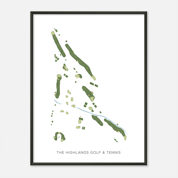 Print of The Highlands Golf &amp; Tennis Modern Map