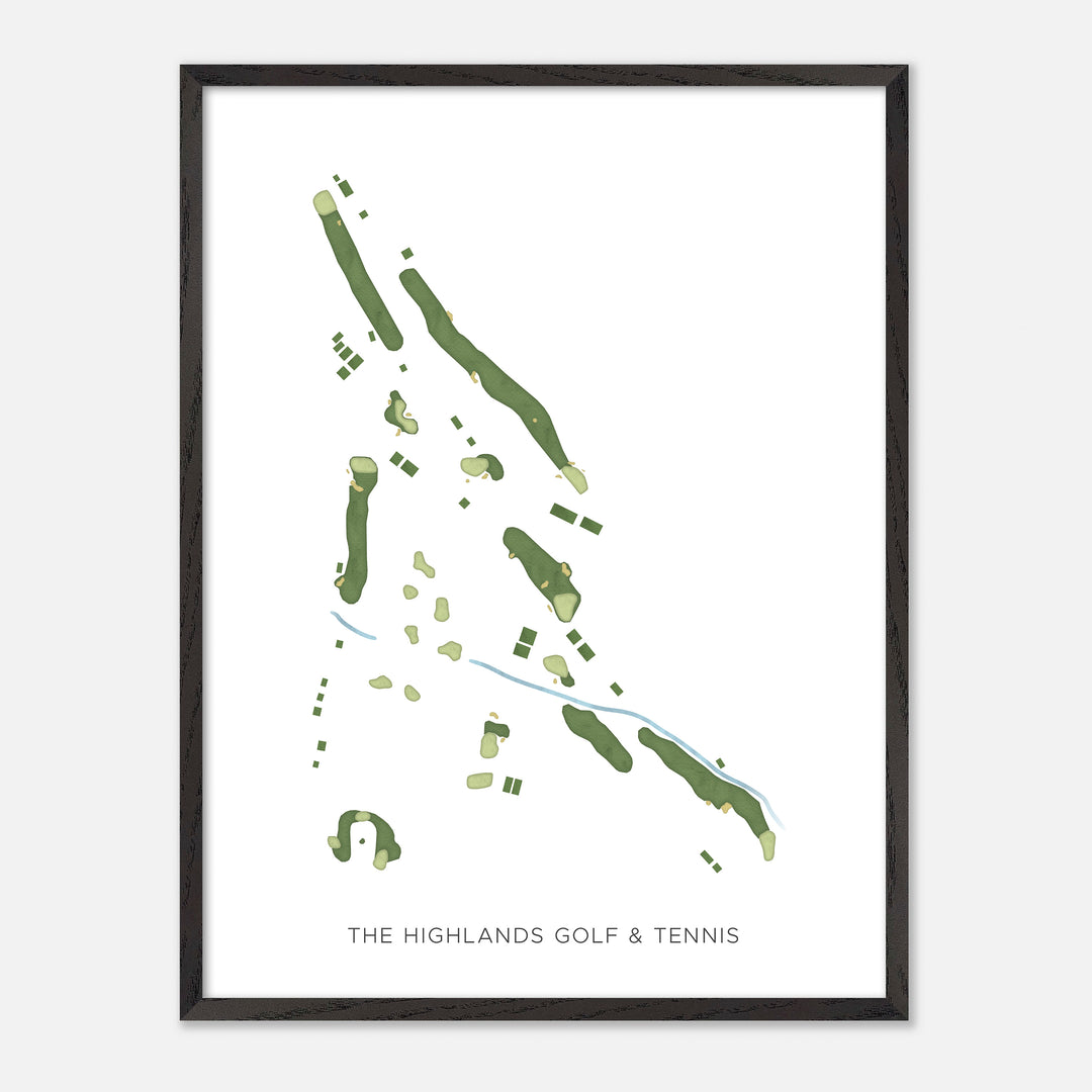 Print of The Highlands Golf &amp; Tennis Modern Map