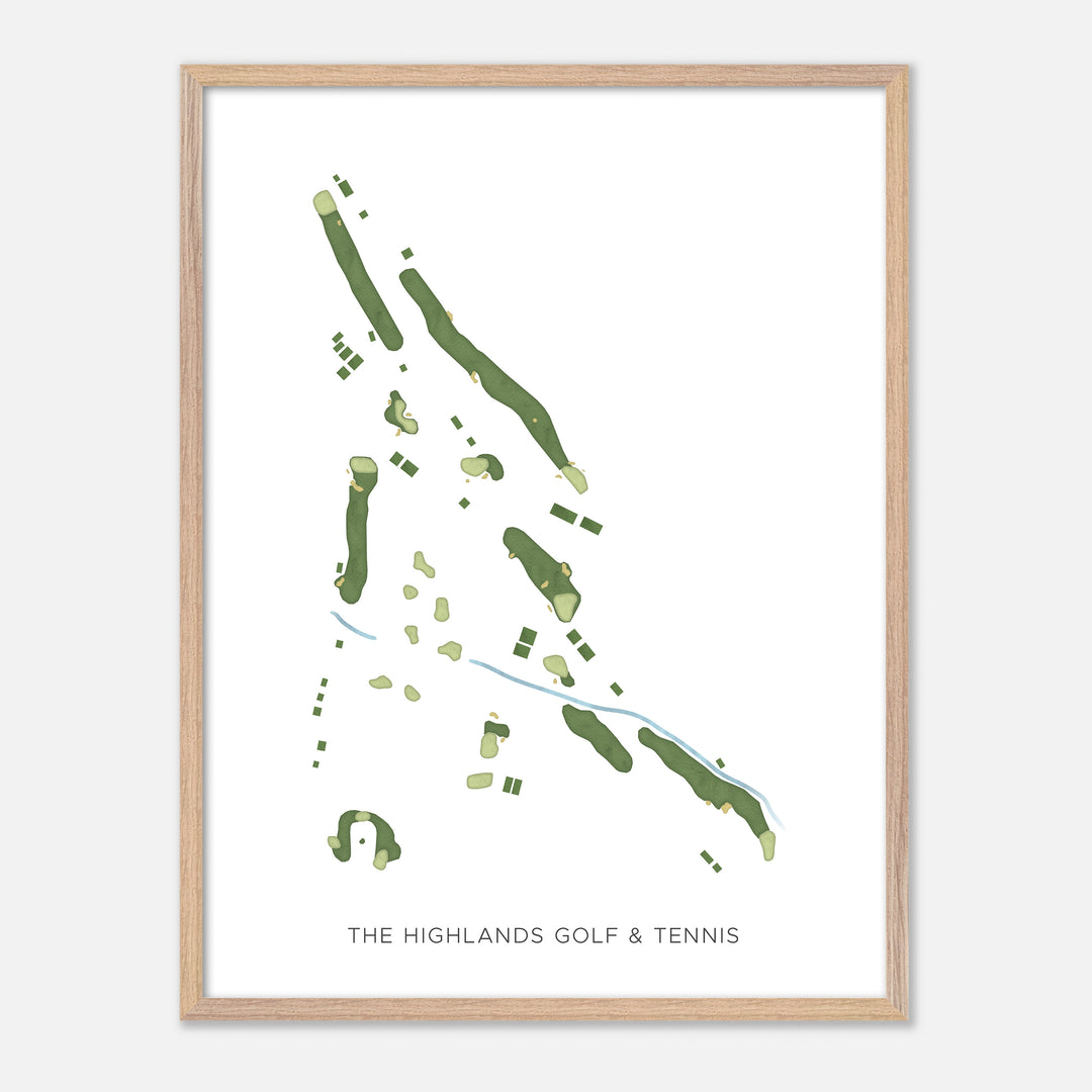 Print of The Highlands Golf &amp; Tennis Modern Map