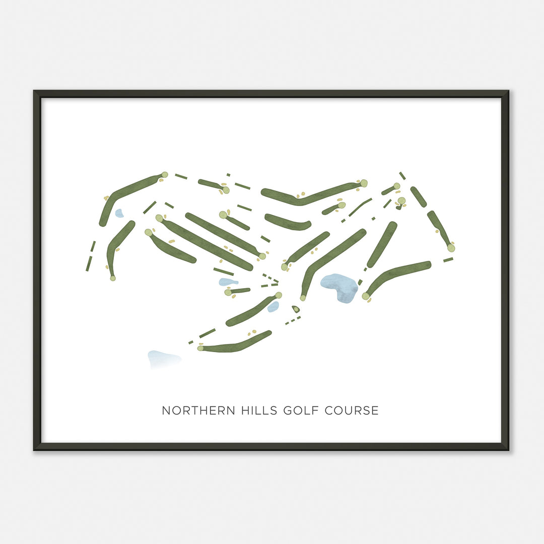 Print of Northern Hills Golf Course Modern Map