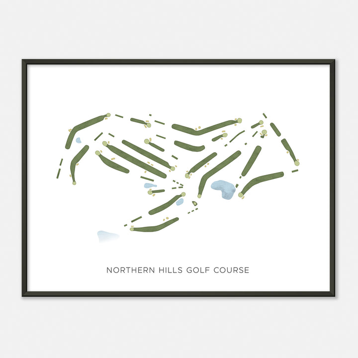 Print of Northern Hills Golf Course Modern Map