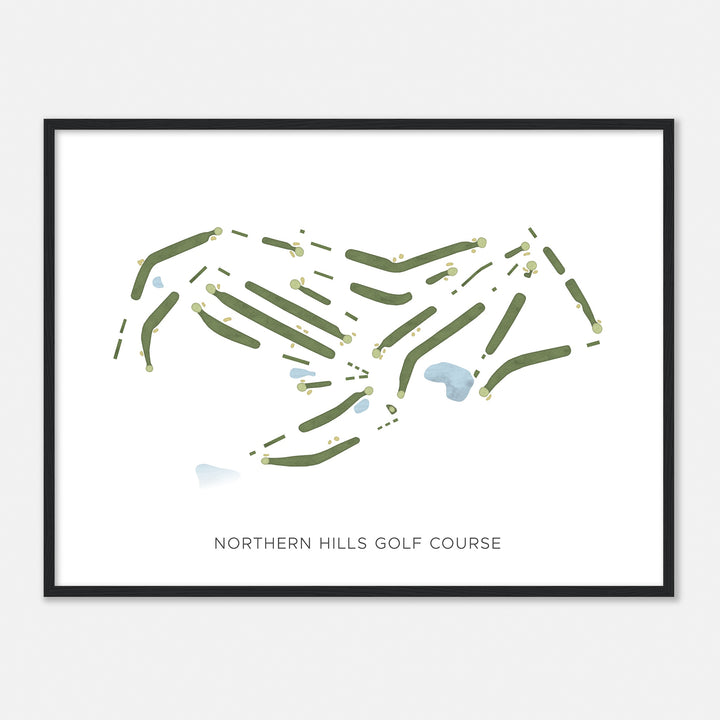 Print of Northern Hills Golf Course Modern Map