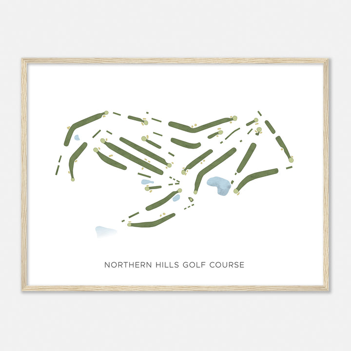 Print of Northern Hills Golf Course Modern Map