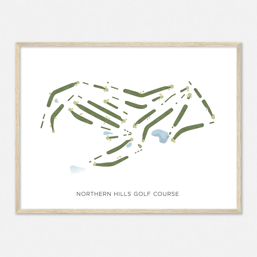 Print of Northern Hills Golf Course Modern Map